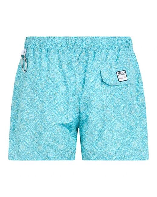 Fedeli Blue Beachwear for men