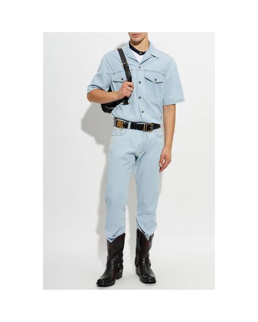 Straight Jeans Versace de hombre de color Blue