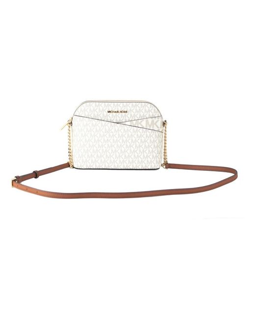 Michael Kors White Leather Cross Body Bag