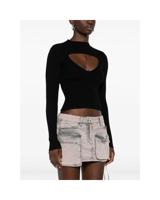 Round-Neck Knitwear DIESEL de color Black