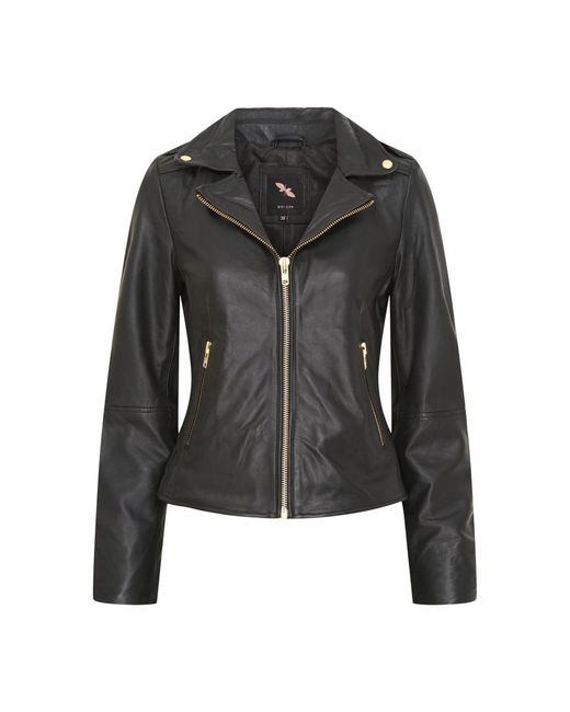 Btfcph Jassen ,Zwart ,Leer Jacket With Straight Big Zippe Skind 10576 in het Black