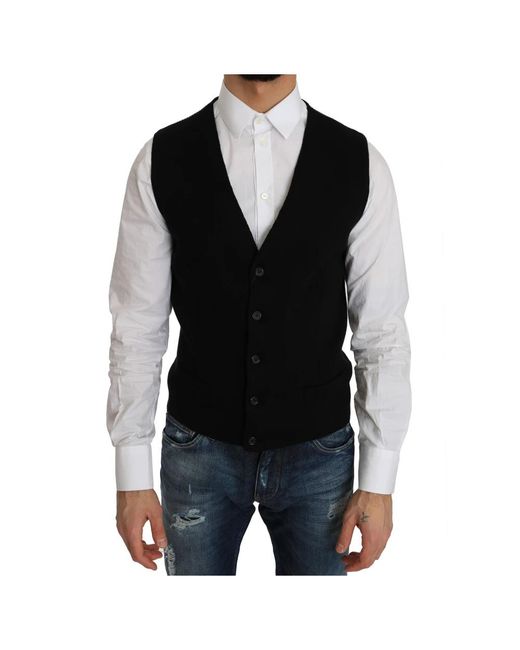 Suit Vests di Dolce & Gabbana in Black da Uomo