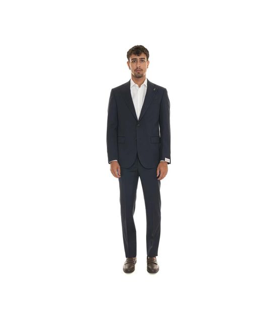 Paoloni Blue Single Breasted Suits for men