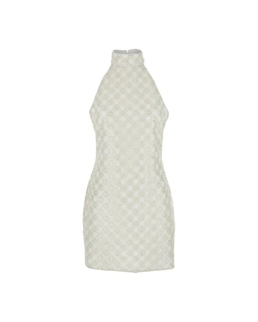 ROTATE BIRGER CHRISTENSEN Kleedjes ,Wit ,Polyester Witte Beaded Halternek Jurk in het White