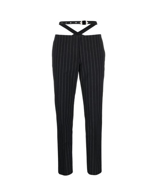 The Attico Black Slim-Fit Trousers
