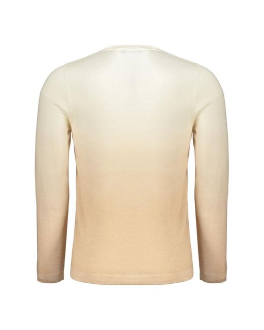 Round-Neck Knitwear di Moorer in Natural da Uomo