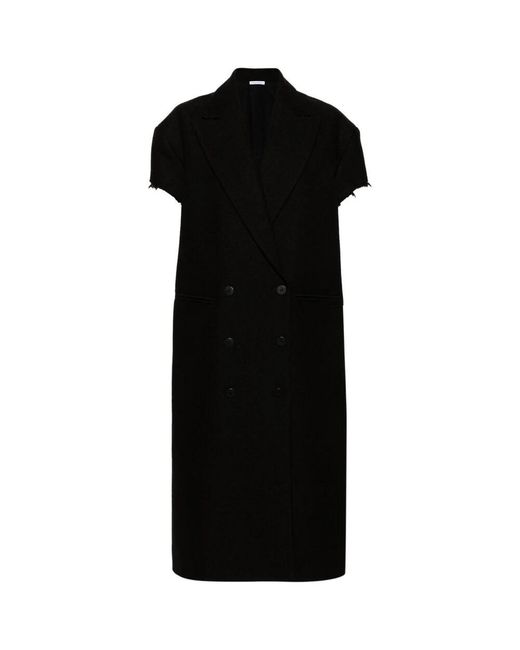 Abrigo Negro De Lana Con Doble Botonadura, Mujer, Talla Niccolò Pasqualetti de color Black