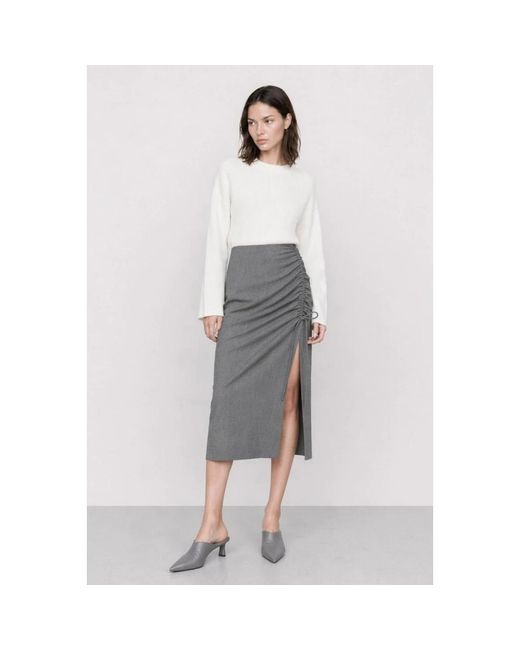 Midi Skirts Kocca de color Gray