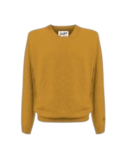 Mc2 Saint Barth Yellow Round-Neck Knitwear for men