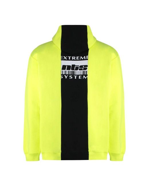 Vetements Gerippte baumwollkapuzenpullover in Yellow für Herren