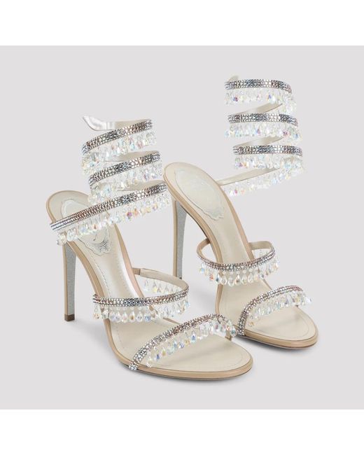 Rene Caovilla White High Heel Sandals