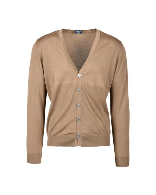 Cardigan in cotone di Drumohr in Natural da Uomo