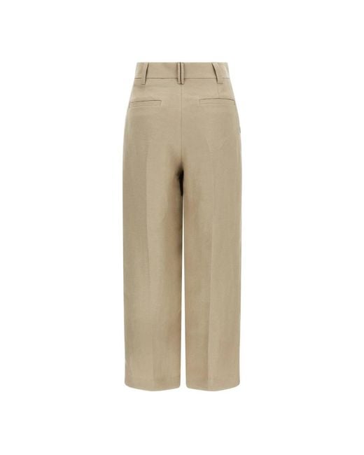 Brunello Cucinelli Natural Wide Trousers