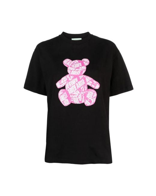 T-shirt teddy nera aggiunta elegante al guardaroba di Aries in Black da Uomo