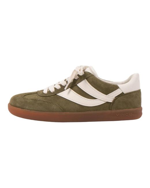 Vince Brown Leder sneaker in farngrün/milch