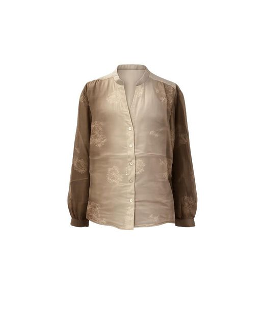 Mc2 Saint Barth Degrade Katoenen Shirt Met Borduurwerk in het Natural