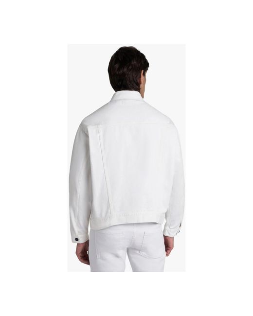 Kiton Weiße baumwoll-denim-jacke in White für Herren