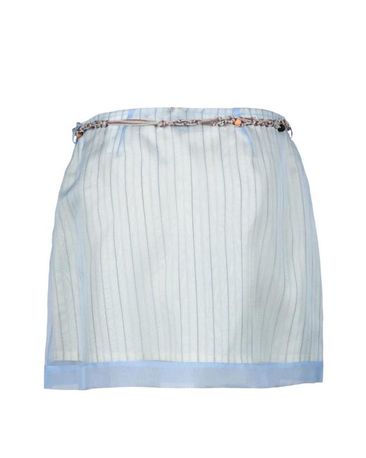 Alysi Rokken ,Blauw ,Zijde Blend Viscose Mode Top in het Blue