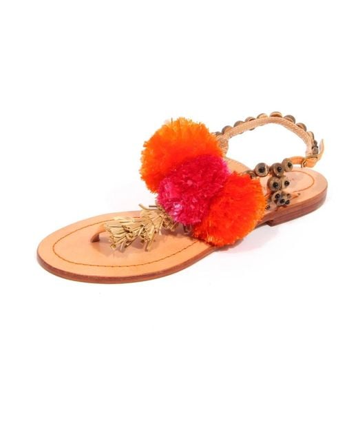Maliparmi Orange Flat Sandals