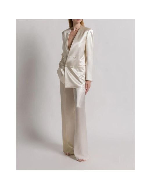 Alberta Ferretti Natural Blazers