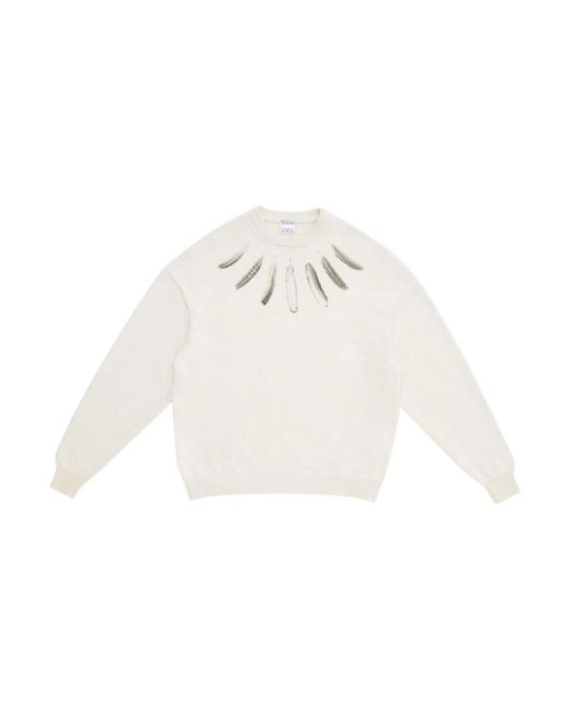 Round-Neck Knitwear Marcelo Burlon de hombre de color White