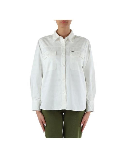 Cazadora camisa de y algodón con logo Sun 68 de color White