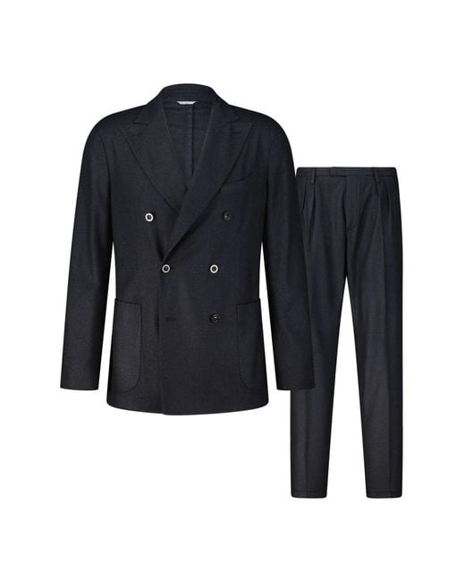 Boglioli Blue Double Breasted Suits for men