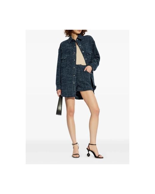 IRO Korte Broeken ,Blauw ,Tweed Blauwe Tweed Shorts Bonnia Lente-Zomer 2025 in het Blue