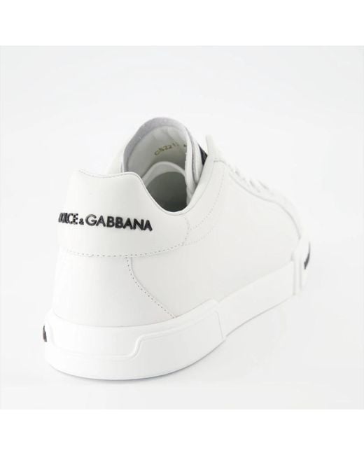 Dolce & Gabbana Schnürleder-sneaker in White für Herren