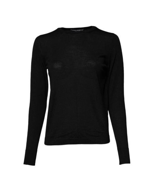 Dolce & Gabbana Black Round-Neck Knitwear