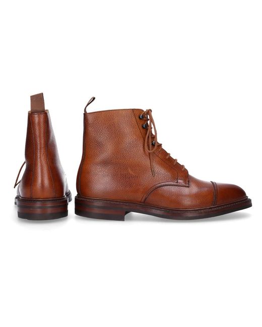 Crockett and Jones Brown Lace-Up Boots for men