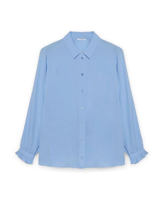 FIORELLA RUBINO Blue Hemd mit lenzingTM ecoveroTM viskose