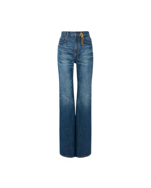 Chloé Jeans ,Blauw ,Katoen High-Rise Straight Jeans in het Blue