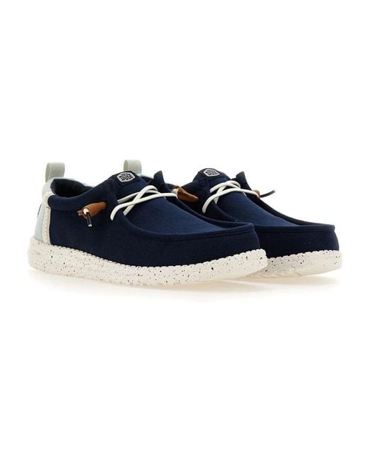 HeyDude Blue Laced Shoes for men