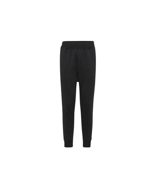 DSquared² Broeken ,Zwart ,Katoen Ibra Trainingsbroeken Maple Leaf Logo in het Black voor heren