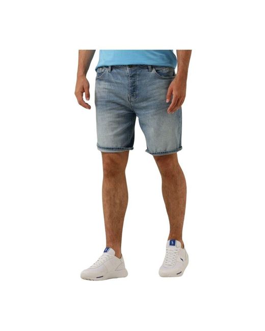 Pure Path Blaue Denim-Shorts The Owen in Blue für Herren