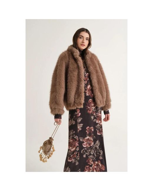 Maliparmi Brown Faux Fur & Shearling Jackets