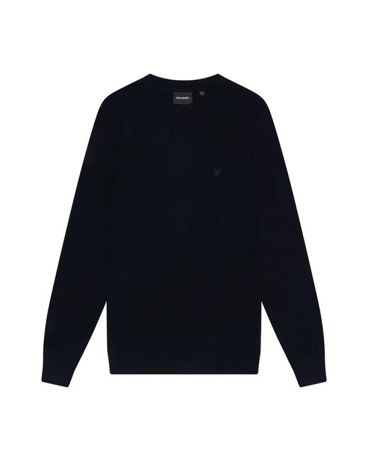 Lyle & Scott Blue Round-Neck Knitwear for men