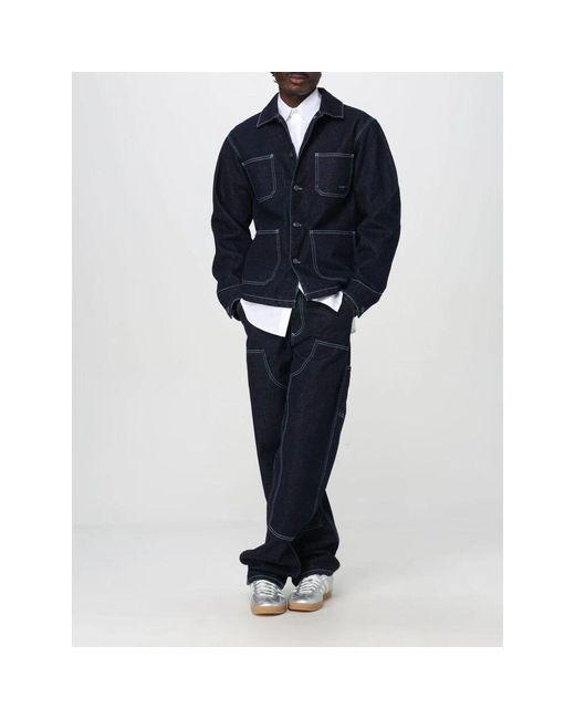 MSGM Blaues Baumwollhemd Zeitgemäßer Stil in White für Herren