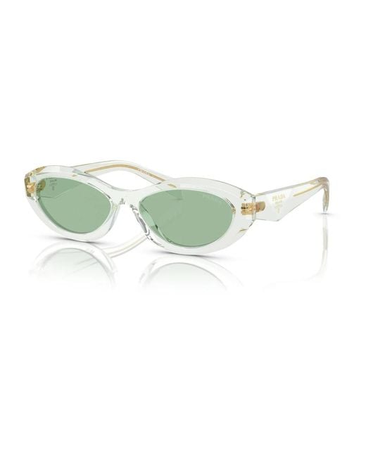 Prada Green Einzigartige sonnenbrille mit unregelmäßiger form