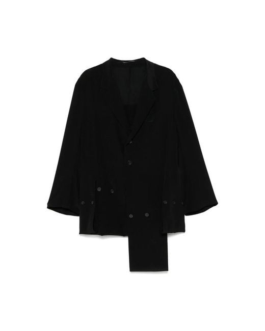 Yohji Yamamoto Schwarze Deconstructed Jacke Mit Knopfverschluss in Black für Herren