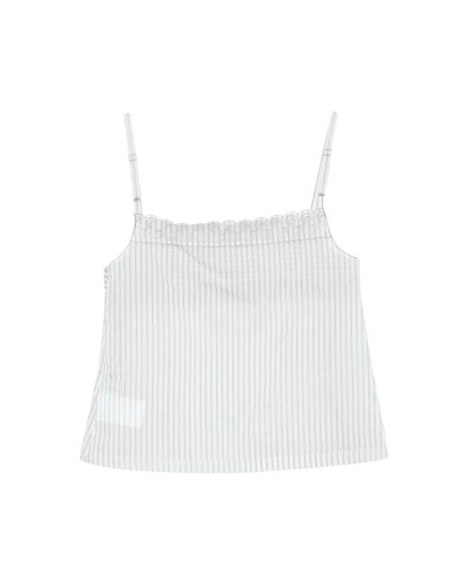 Low Classic White Sleeveless Tops