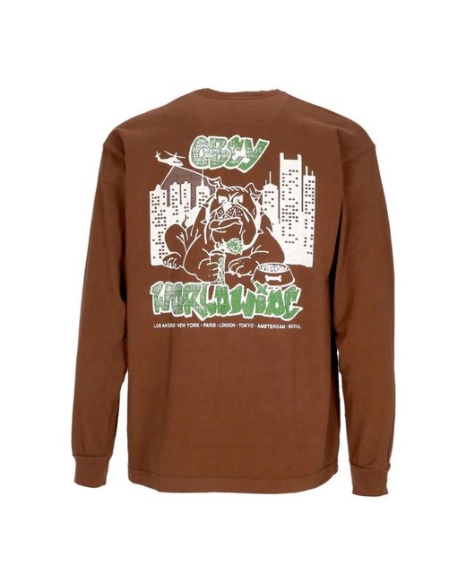 Obey Brown Long Sleeve T-Shirts for men