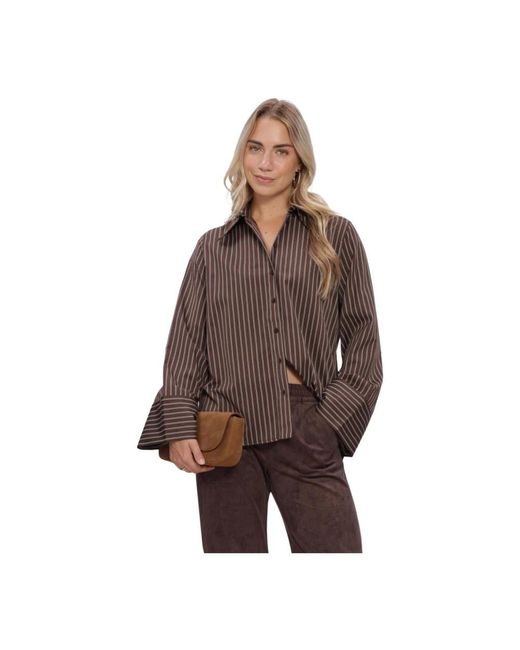 Simplee Brown Juliana Bluse