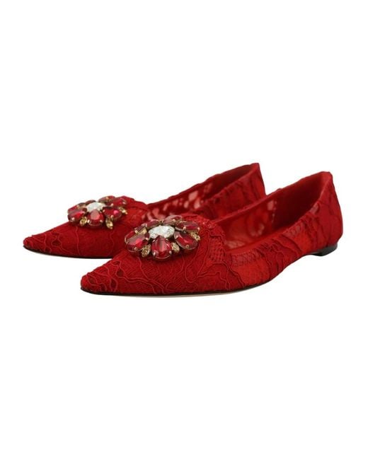 Shoes > flats > ballerinas Dolce & Gabbana en coloris Red