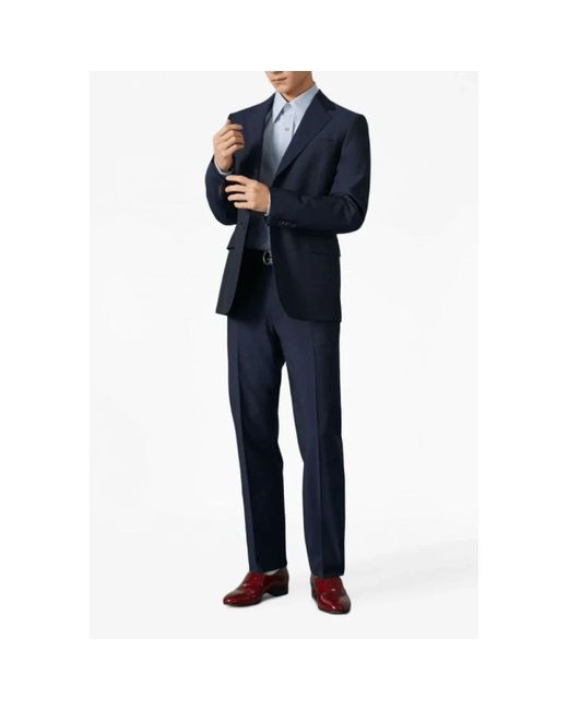 Gucci Blue Single Breasted Suits for men