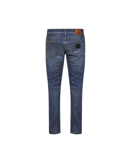 Dolce & Gabbana Blue Slim-Fit Jeans for men
