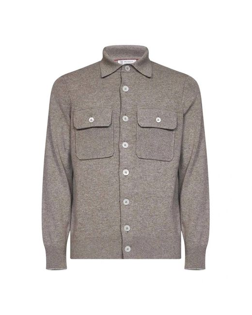 Brunello Cucinelli Gray Cashmere Knitwear for men