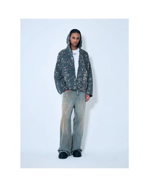 DIESEL Camo kapuzenjacke mit seitentaschen in Blue für Herren