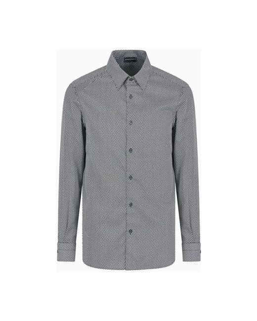 Emporio Armani Schwarzes Tiny Eagle Hemd in Gray für Herren